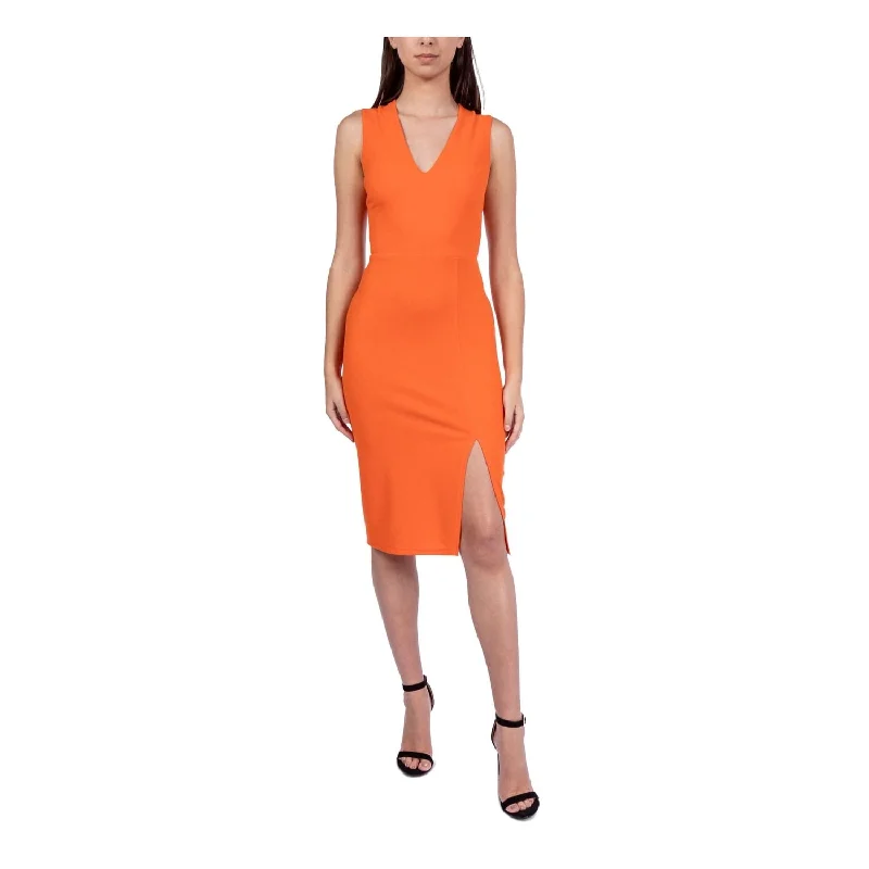 B Darlin Junior's Crisscross Bodycon Midi Dress Orange Size 13-14