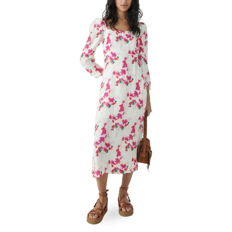 ba&sh Women's Elonor Ivory Pink Floral Midi Dress