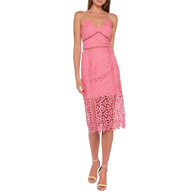 Bardot Womens Roxy Lace Midi Dress, Pink, 6