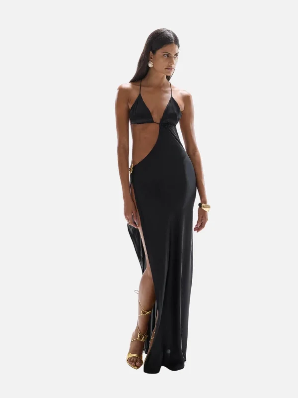 Villa Heart Maxi Dress - Black