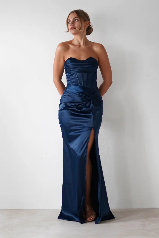 Clydee Soft Corset Maxi Gown | Navy