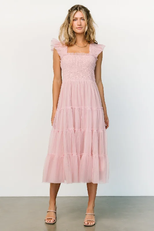 Emma Smocked Tulle Dress | Mauve