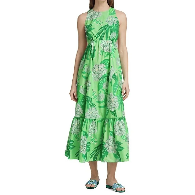 Farm Rio Women's Dewdrop Floral Cotton Cut Out Maxi Dress