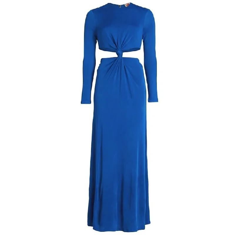 Farm Rio Women's Knotted Cut-Out Maxi Dress Royal Blue