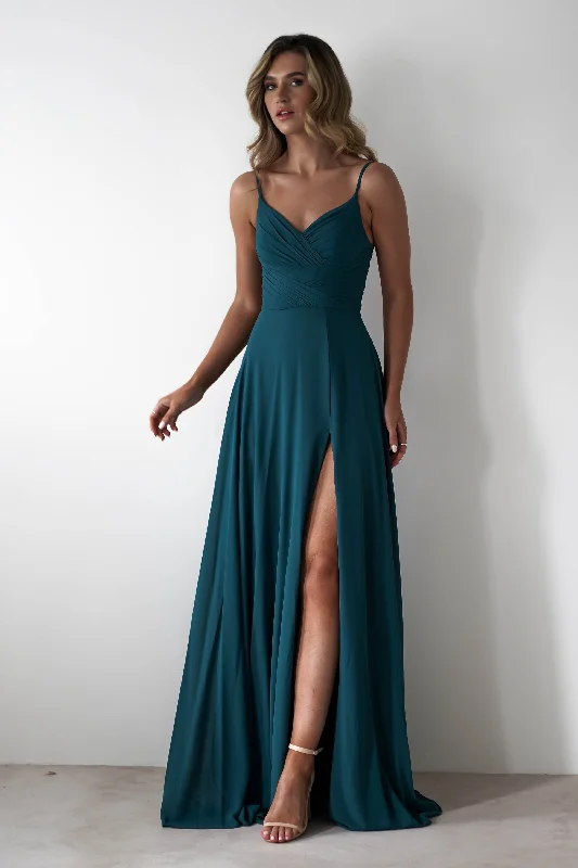 Lupita Chiffon Maxi Dress | Teal