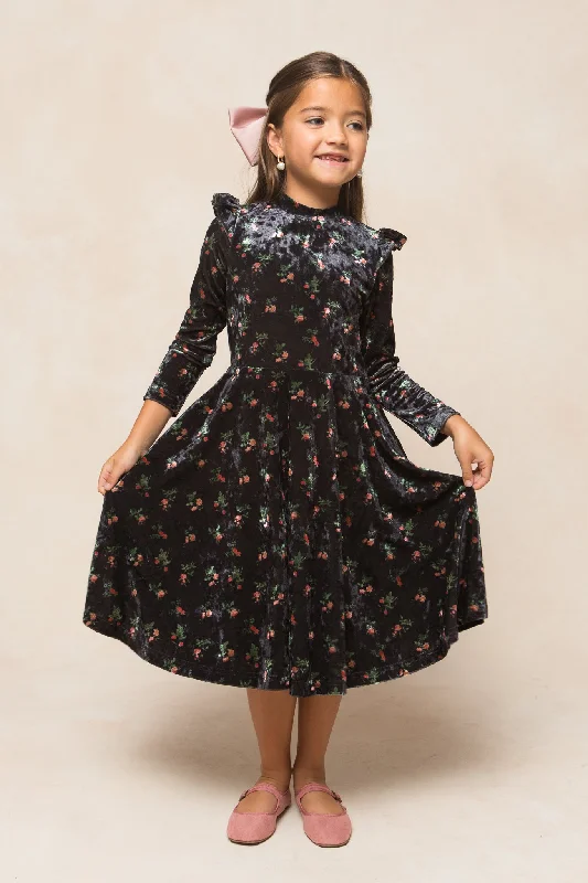 Mini Ari Dress in Velvet Floral