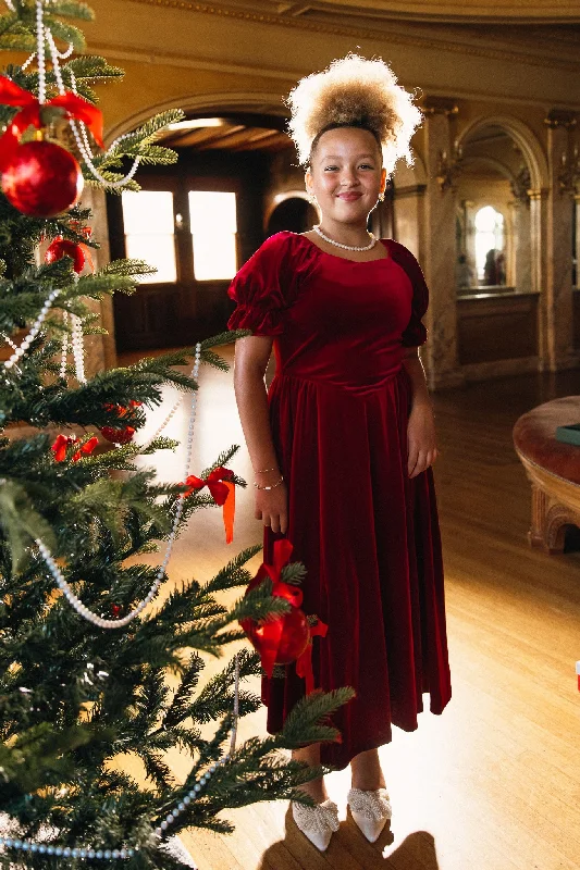 Mini Enamored Dress in Red Velvet