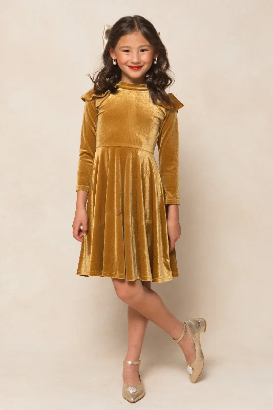 Mini La La Lady Dress in Romance Me Gold