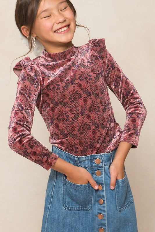 Mini La La Lady Top in Pink Floral