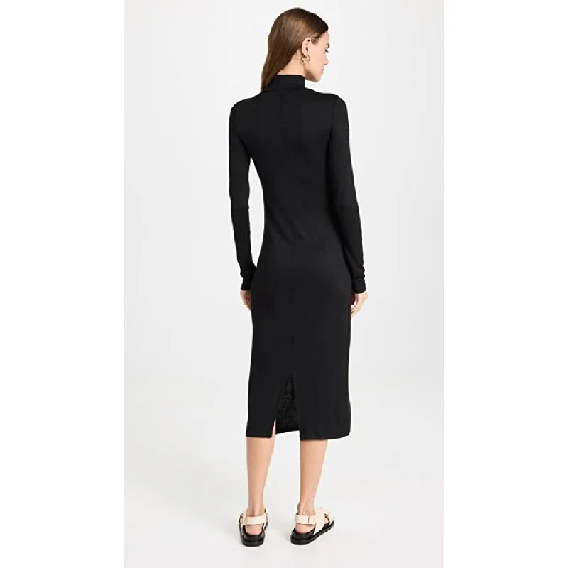 rag & bone Women's The Turtleneck Midi Dress, Black