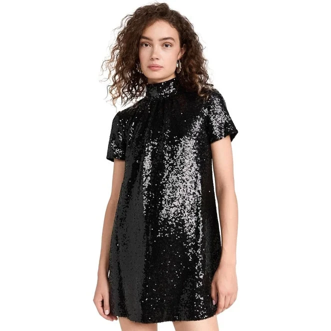 STAUD Women's Mini Ilana Sequin Dress, Black