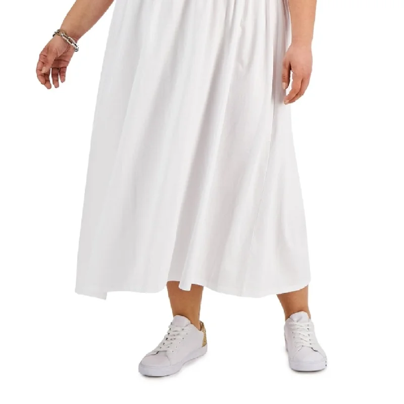 Tommy Hilfiger Women's Smocked Maxi Dress White Size 2X