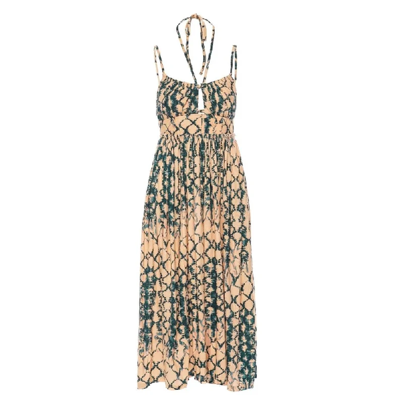 Ulla Johnson Women's Freya Fossil Tie Dye Jersey Midi Dress