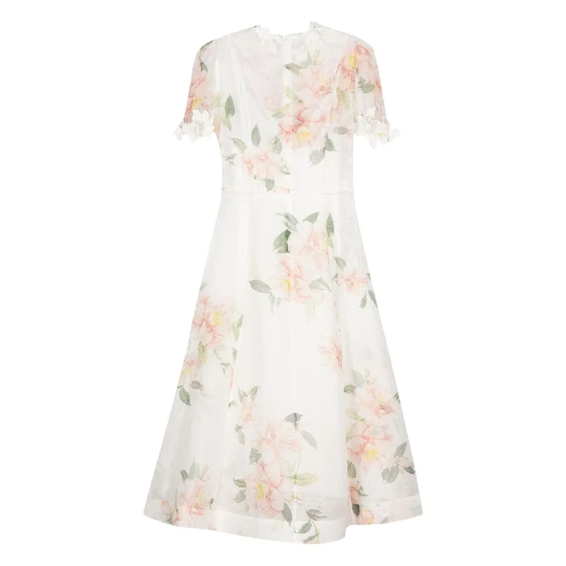 Zimmermann Natura Liftoff Flower Midi Ivory Camellia