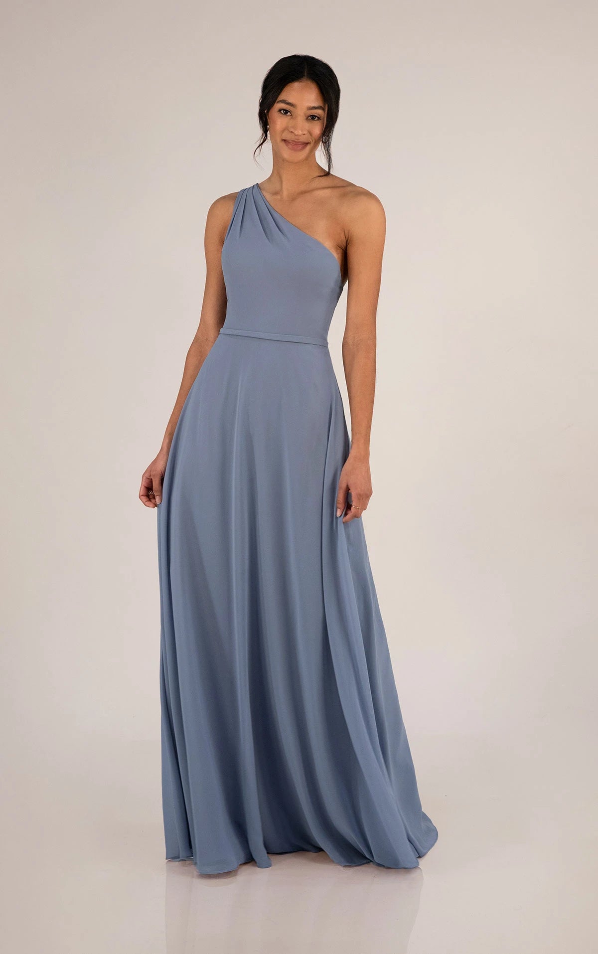 Elegant Chiffon One-Shoulder Floor-Length Bridesmaid Dress