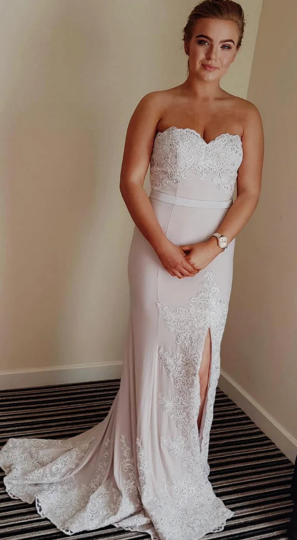 White Lace Formal Bridesmaid Dress