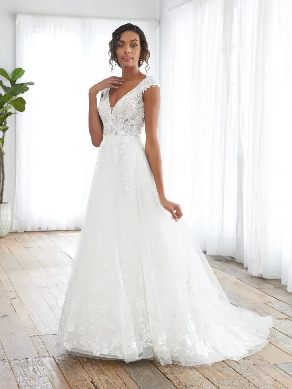 Applique Cap Sleeve Bridal Gown by Adrianna Papell 31237