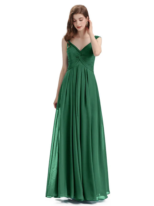 Elegant A-line Sleeveless Chiffon Bridesmaid Dresses