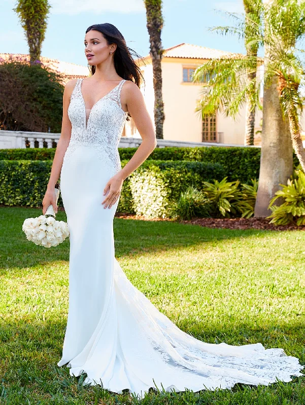 Lace V-Neck Mermaid Bridal Gown by Adrianna Papell 31194