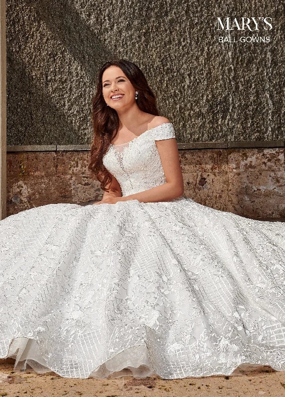 Off Shoulder Wedding Ball Gown by Mary's Bridal MB6075