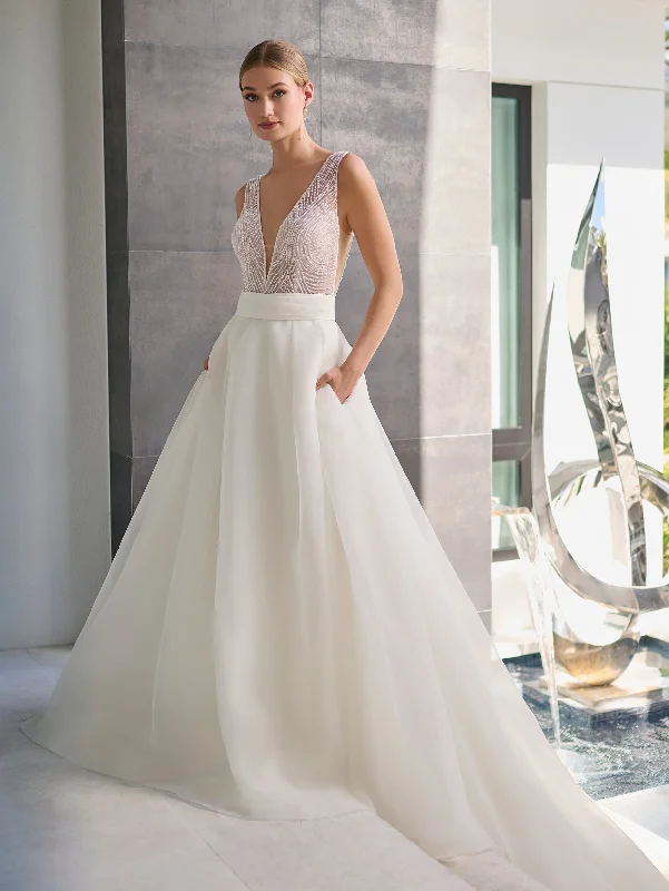 Organza Sleeveless Bridal Ball Gown by Adrianna Papell 31315