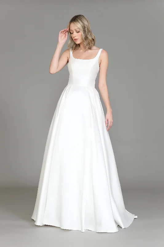 Sleeveless Satin Wedding Gown by Poly USA 8528