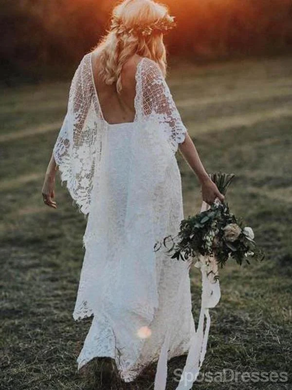 Backless Side Slit Lace Mermaid Cheap Wedding Dresses Online, Cheap Unique Bridal Dresses, WD588