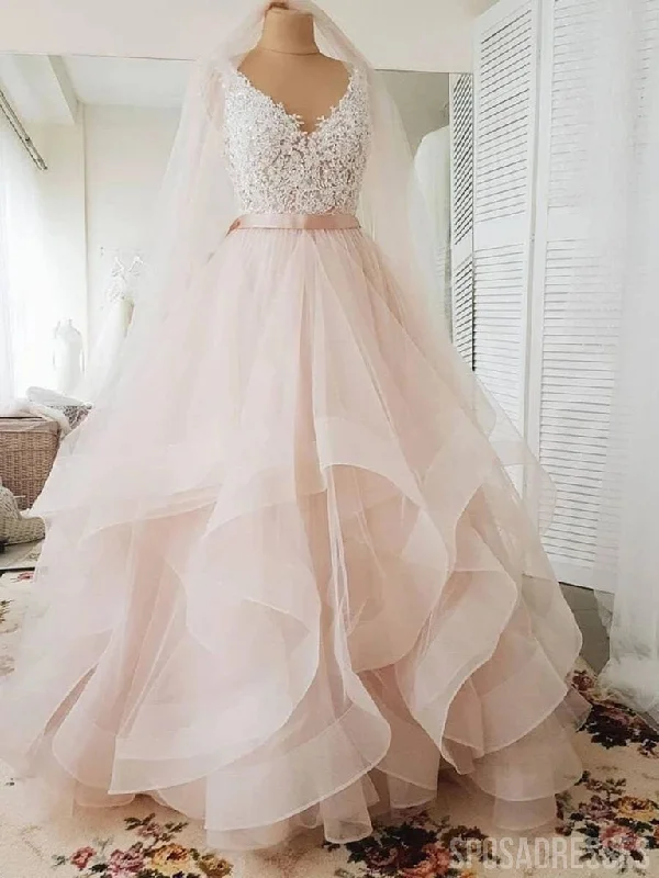 Ball Gown Ruffles Lace Wedding Dresses Online, Cheap Bridal Dresses, WD645