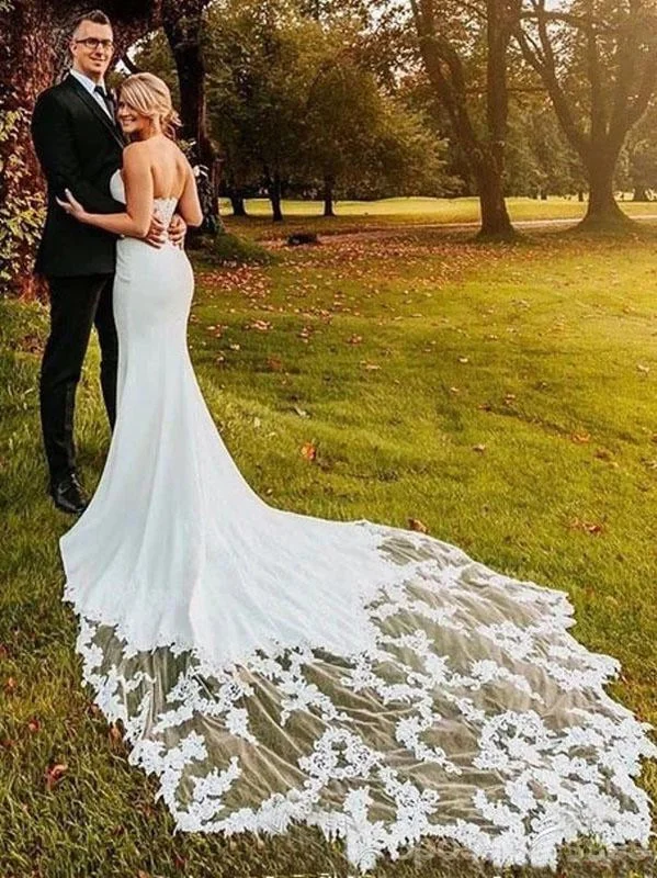 Sexy Lace Mermaid Cheap Wedding Dresses, Cheap Wedding Gown, WD707